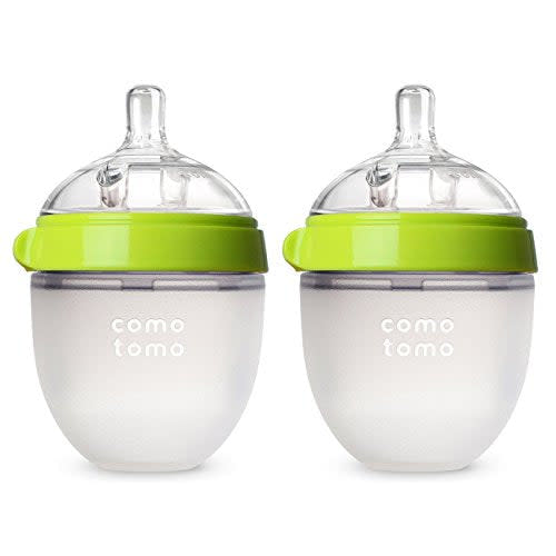 Comotomo Baby Bottles, Green, Pack of 2, 5 ounce