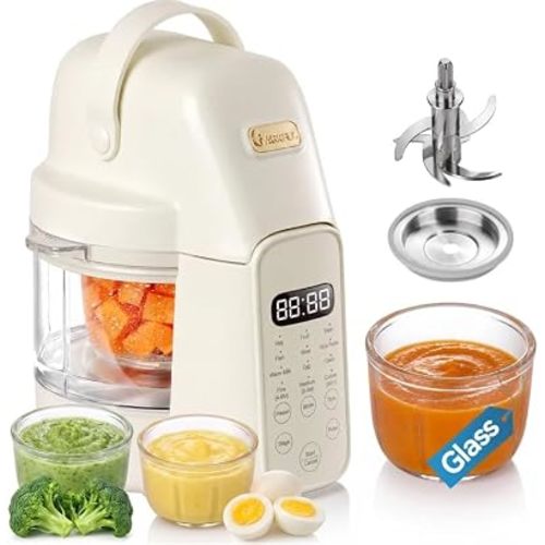 IAGREEA Baby Food Maker, 9-IN-1 Glass Baby Food Processor with Steamer