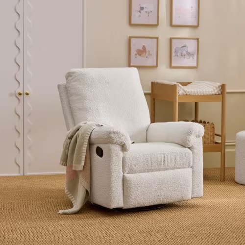 Adairs Kids - Byron White Boucle Swivel and Recline Chair | Adairs