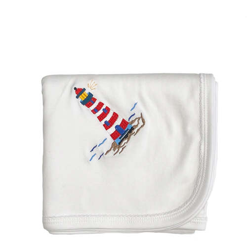 Newborn Receiving Blanket With Lighthouse
