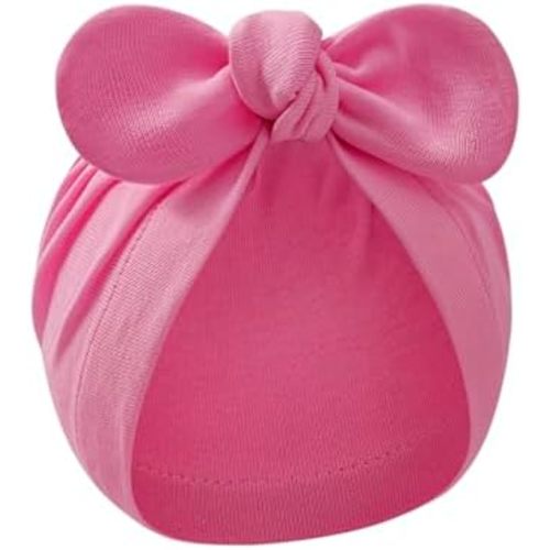 Century Star Newborn Hat for Baby Girls Infant Toddler Soft Hospital Hats Beanie Baby Turbans Head Wrap with Bow Cap