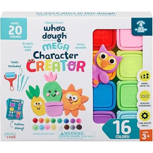 Chuckle & Roar - Whoa Dough Character Creator - 16 Count Packs of Whoa Dough - Creative Mess Free Fun for Kids - Ages 3 and Up