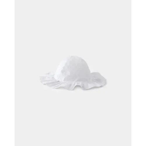 Baby Girl Cotton Swiss Dot Sunhat - White - OshKosh B'gosh | Carter's