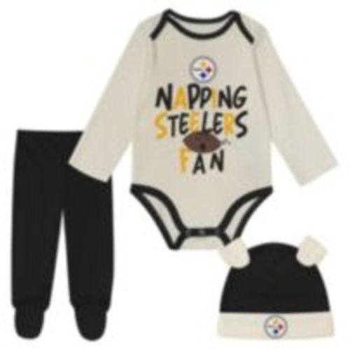 NFL Team Apparel Infant Pittsburgh Steelers Black Newborn Little Champ 3-Pack Creeper Set | Dick's Sporting Goods