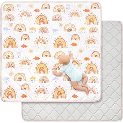 Baby Play Mat for Floor 50 * 50 inch, Extra Thick Soft Cushioning Foam Mat for Kids, Non Slip & Washable Crawling Mat for Toddler, Padded Play Mat for Baby Tummy Time