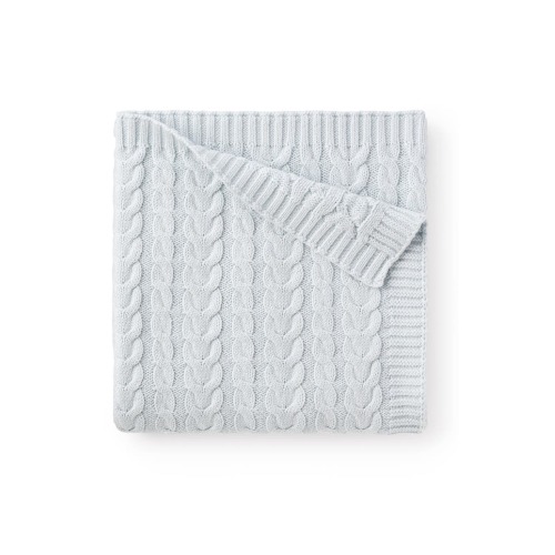 Horseshoe Cable Knit Cotton Blanket