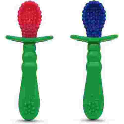 RaZbaby RaZberry Infant Training Spoon, 6m+ Red & Blue, 2 Count (Pack of 1)