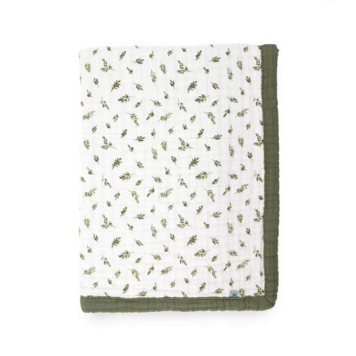 Little Unicorn Organic Muslin Baby Blanket Quilt - Olive Branch