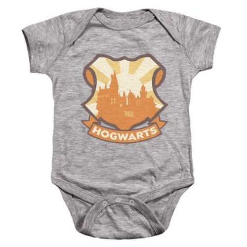 Baby Harry Potter Summer Magic Hogwarts Crest Infant Bodysuit, Athletic Heather, 6 Months