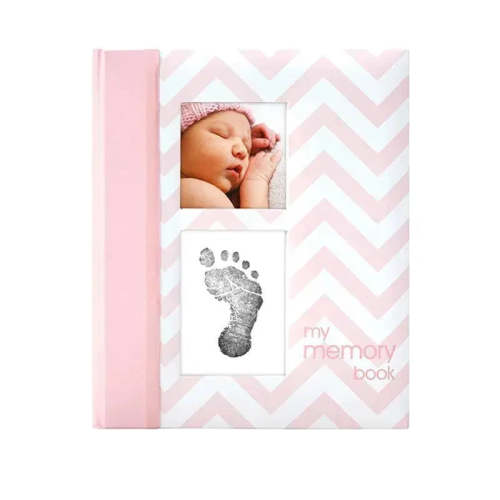 Pearhead Baby First 5 Years Memory Book with Safe Ink Pad - Pink