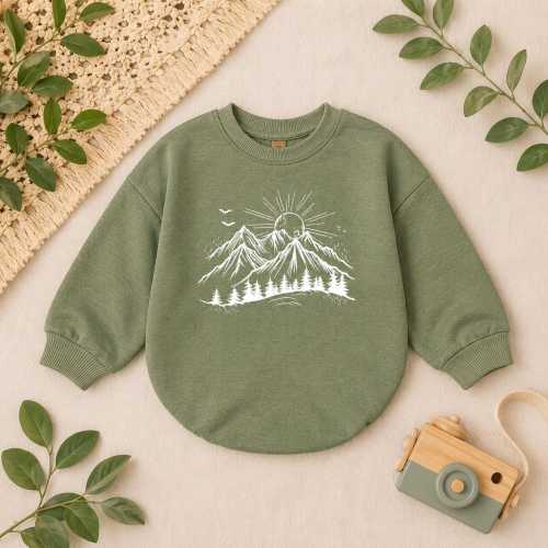 Mountain Adventure Baby Romper, Outdoor Nature Newborn Outfit, Woodland Baby Gift