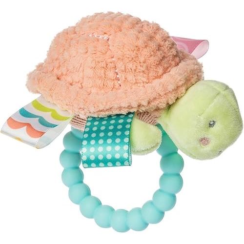 Taggies Soft Baby Rattle with Soothing Teether Ring and Sensory Tags, 6-Inches, Tippy Turtle
