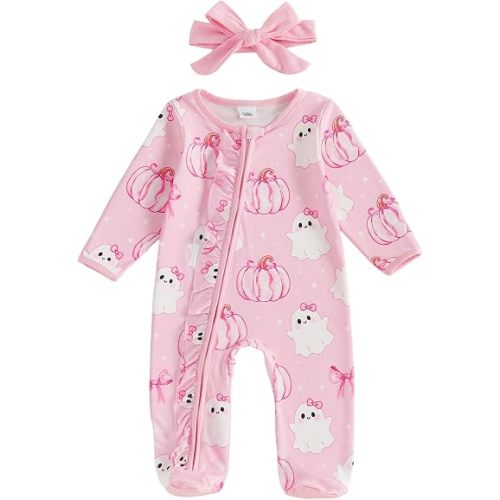 Kuriozud Newborn Baby Girl Clothes Footie Romper Infant Sleeper Outfit