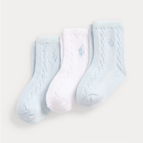 Cable-Knit Ankle Sock 3-Pack (0-6M)