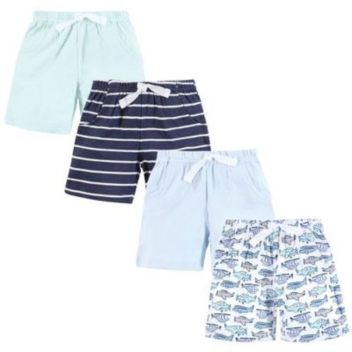 Hudson Baby Infant Boys Shorts Bottoms 4-Pack, Born To Fly, 3-6 Months