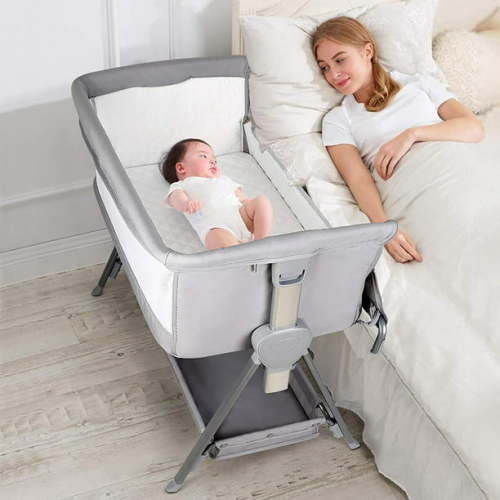 Cowiewie Bassinet for Babies Large Volume and Mobile with Storage Basket Bedside Sleepers for 0-6 Months Baby Infants