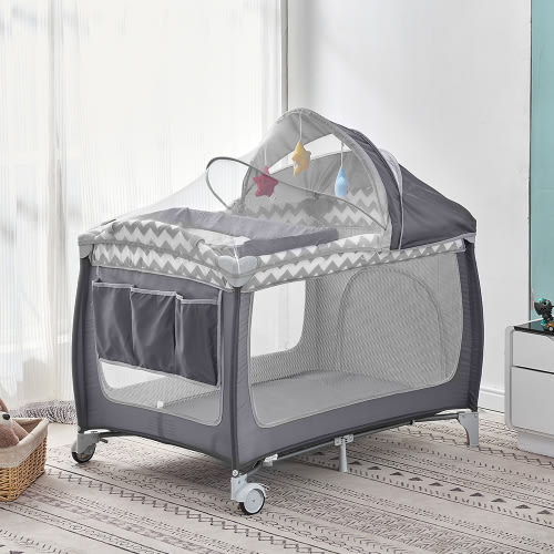 Reed Royal Play Deluxe Nursery Center Playard Simply Smart Nursery Kids Indoor & Outdoor Activity Center, Baby Fence with Breathable Mesh