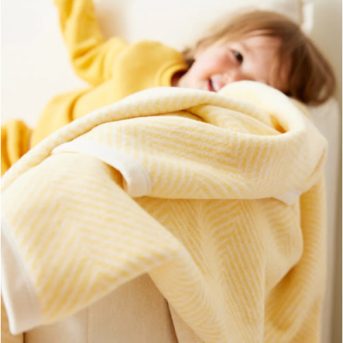 Harborview Herringbone Butter Yellow Mini Blanket