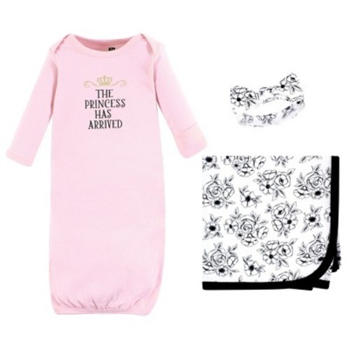 Hudson Baby Infant Girl Gown, Swaddle Blanket and Cap or Headband, Princess, 0-6 Months