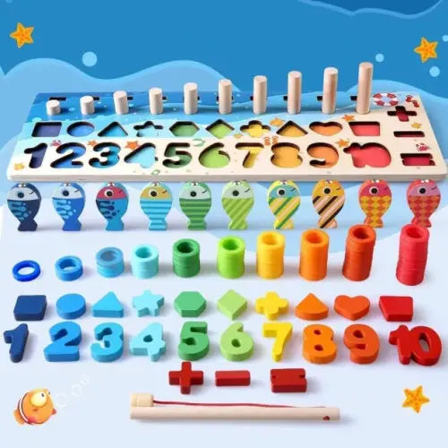 Montessori Wooden Number Puzzle Matching Toy - Kidzly