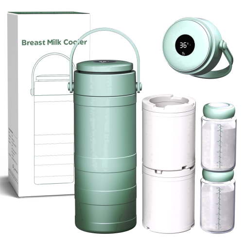 Portable Breast Milk Cooler with Temp Display, 20oz Breastfeeding Essentials, 360° All-Round Cooling Keeps Milk Fresh for 24 Hours, for Travel Outdoor Mom and Dad
