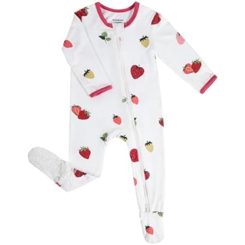 BubblePanda Rayon Made From Bamboo Baby Pajamas Baby Clothes for Boys Girls Unisex Zip-Front Non-Slip Onesie Sleeper