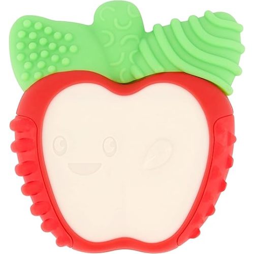 Infantino Lil' Nibbles Vibrating Apple Baby Teether, Sensory Exploration and Teething Relief with Soothing Vibrations and Textures