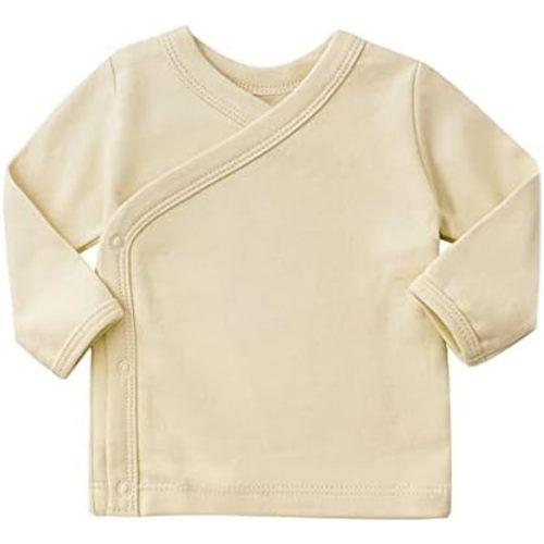 Baby Tees Organic Cotton Solid Long Sleeve Side-Snap Kimono