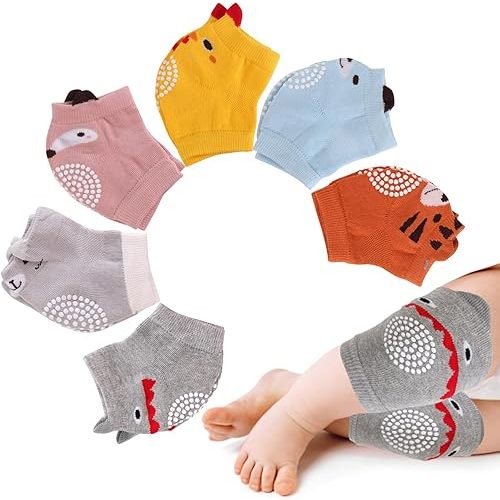 Baby Knee Pads (6 Pairs) for Crawling, Toddler Walker Knee Pads for Boys and Girls, 3 6 12 Months Old Babies Must Haves