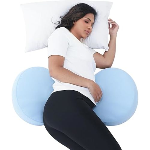 Pregnancy Pillow for Sleeping Memory Foam Maternity Pillow for Side Sleepers, Adjustable Travel Wedge Pillow Support for Back, Belly, and HIPS for Pregnant Women,Cooling Silk Blue