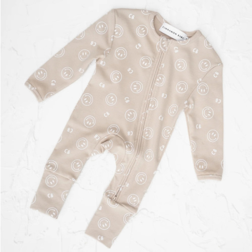 Smiley Growsuit - Sand