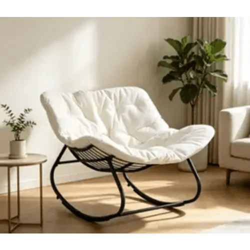 Modern Oversized Deep-Seat Indoor Rocking Chair, Plush Cushion Chairs with Cushions, Indoor Lounger for Reading, Furniture Room Decor - TikTok Shop