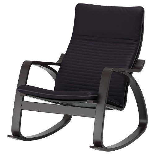 POÄNG Rocking chair - black-brown/Knisa black