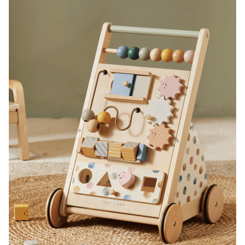 Tiny Land® Versatile Natural Wooden Baby Walker