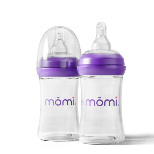 mōmi breast-like bottle sets, 4oz glass