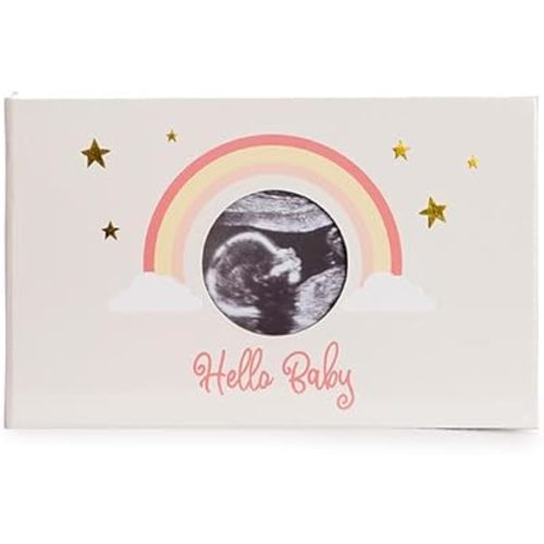 MBHB Ultrasound & Pregnancy Photo Album, 4x6" Picture Album Holds 100 Baby Memories, Perfect Keepsake Scrapbook, Durable Large Design Pictures, Ideal Baby Albums Scrap Book for Photos, Tangerine