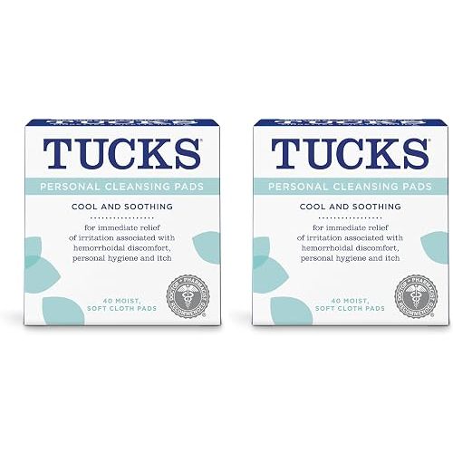 Tucks personal cleansing Pads 40 count (Pack of 2)