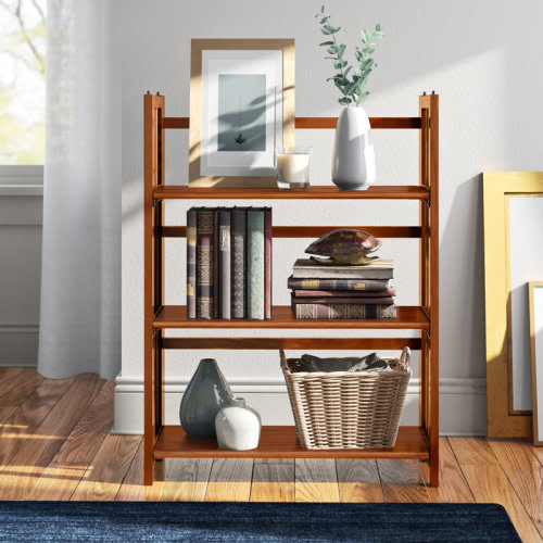 Ebern Designs Saruf 38" H Solid Wood Etagere Bookcase & Reviews | Wayfair