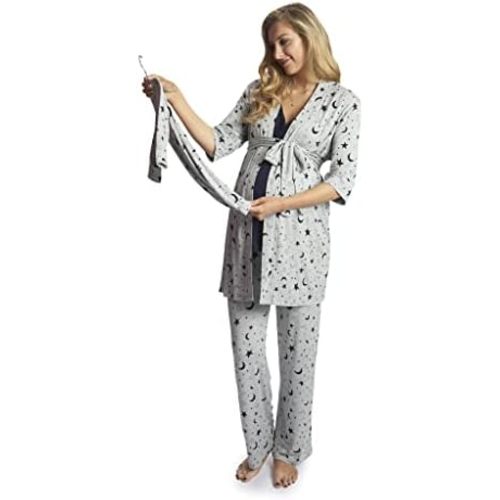 5 Piece Maternity and Nursing PJ Pant Set for Mom and Baby