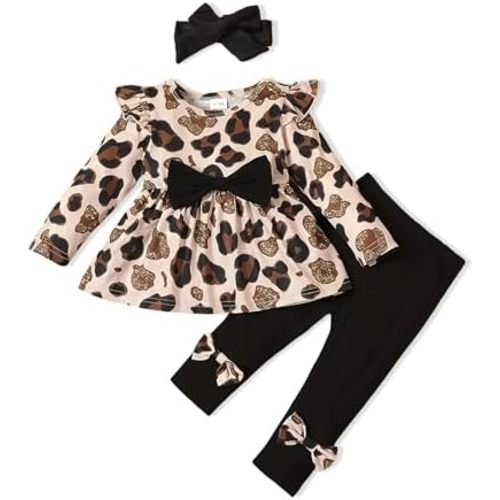 Toddler Baby Girl Clothes Infant Girl Outfits Summer Ruffle Floral T-Shirt Top Pants Set Spring Clothes