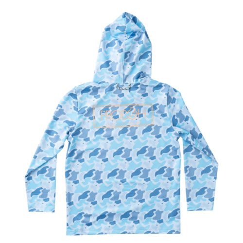 Kid's Performance Hoodie T-shirt - Blue Camo Logo Print – PRODOH