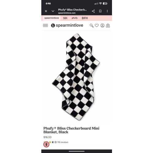 Phufy® Bliss Checkerboard Mini Blanket, Black – SpearmintLOVE