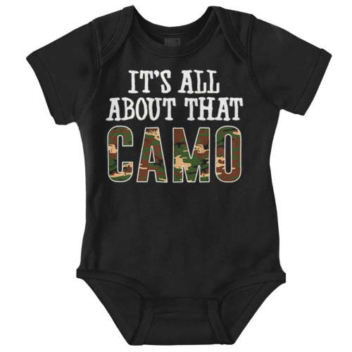 Its All About That Camo Hunting Romper Boys or Girls Infant Baby Brisco Brands NB