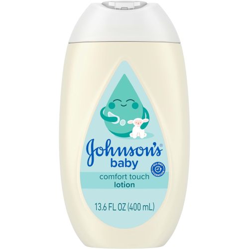 Johnson's Baby Comfort Touch Newborn Baby Face & Body Lotion, Silky Moisturizing Lotion, Baby Essentials, Hypoallergenic, No added Parabens &Dyes, 13.6 fl. oz