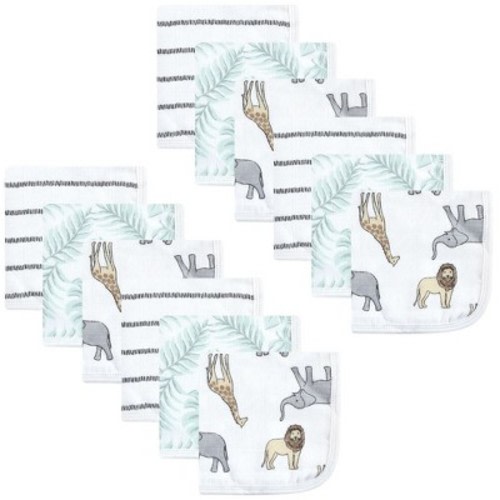Hudson Baby Infant Cotton Muslin Washcloths, Modern Neutral Safari, One Size