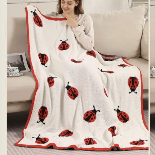Ladybugs Pattern Luxury Soft Throw Blanket