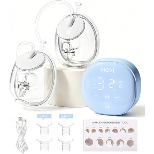 NCVI 2 in 1 Wearable Breast Pump Hands-Free for Mom at Home or to Go