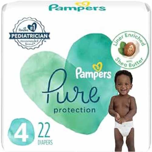 Pampers Pure Protection Diapers Size 4, 22 count - Disposable Diapers