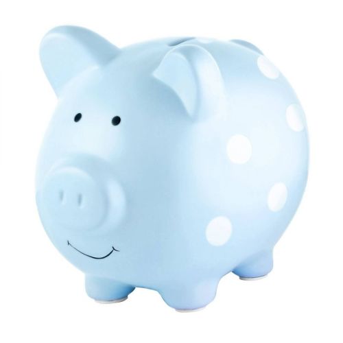 Pearhead Piggy Bank - Blue Polka