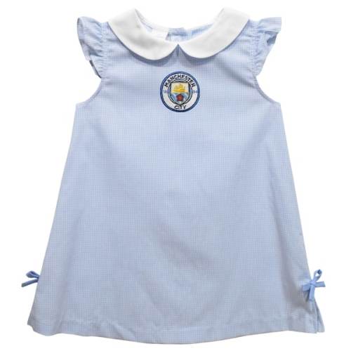 Manchester City Vive La Fete Girls Infant Mini Check A-Line Dress - Sky Blue